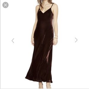 HATCH Velvet Slip dress in rich brown